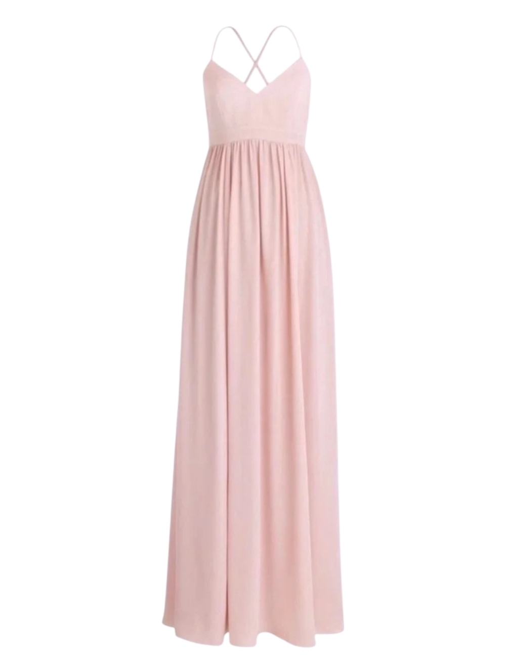J. Crew NWT Gown in Blush Size 8 Drapey Full Skirt Open Back Spaghetti Straps